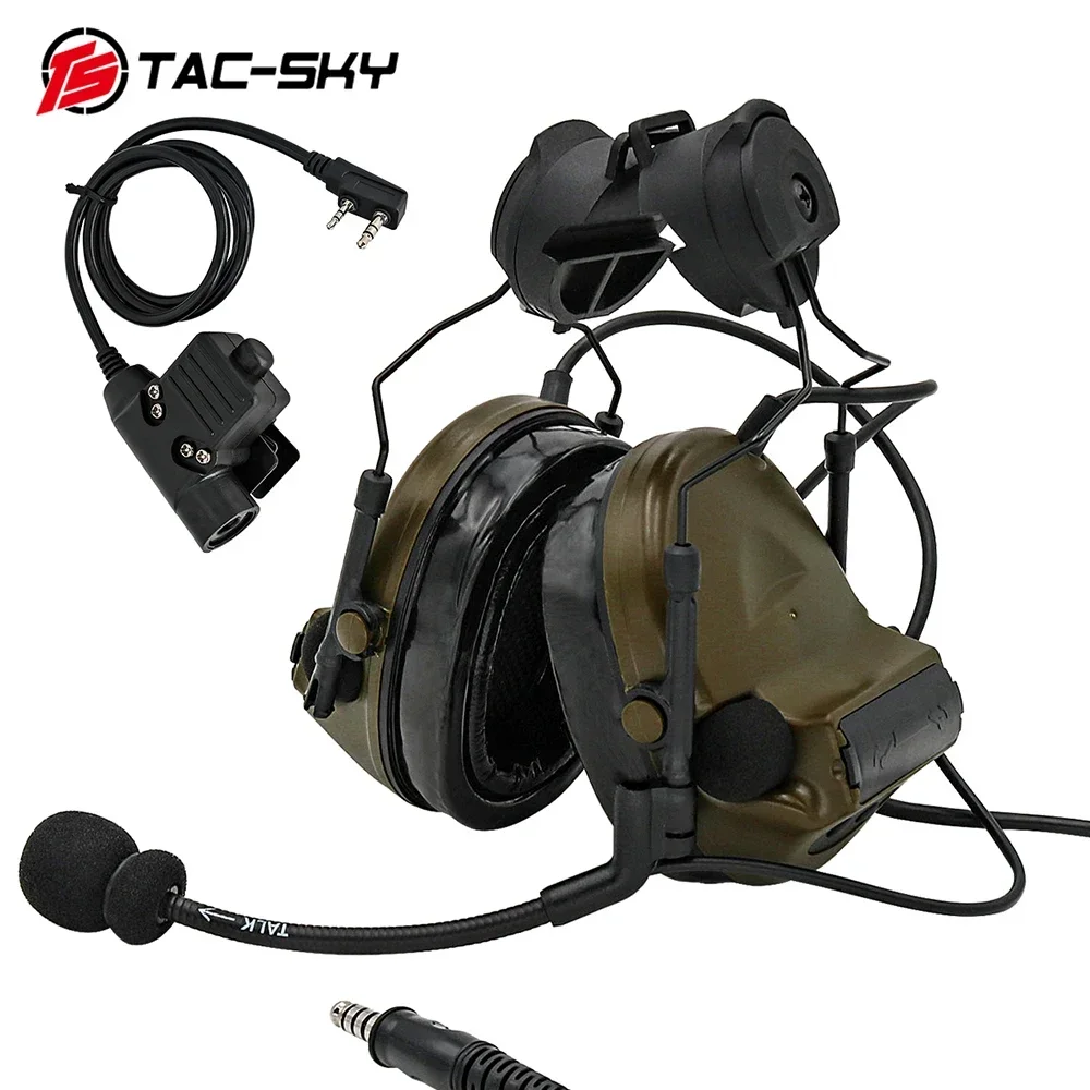 TAC -SKY COMTA II Headset with ARC Rail Adapter Airsoft Shooting Headphone Heari Protection Tactical Headset for Airsoft Sports