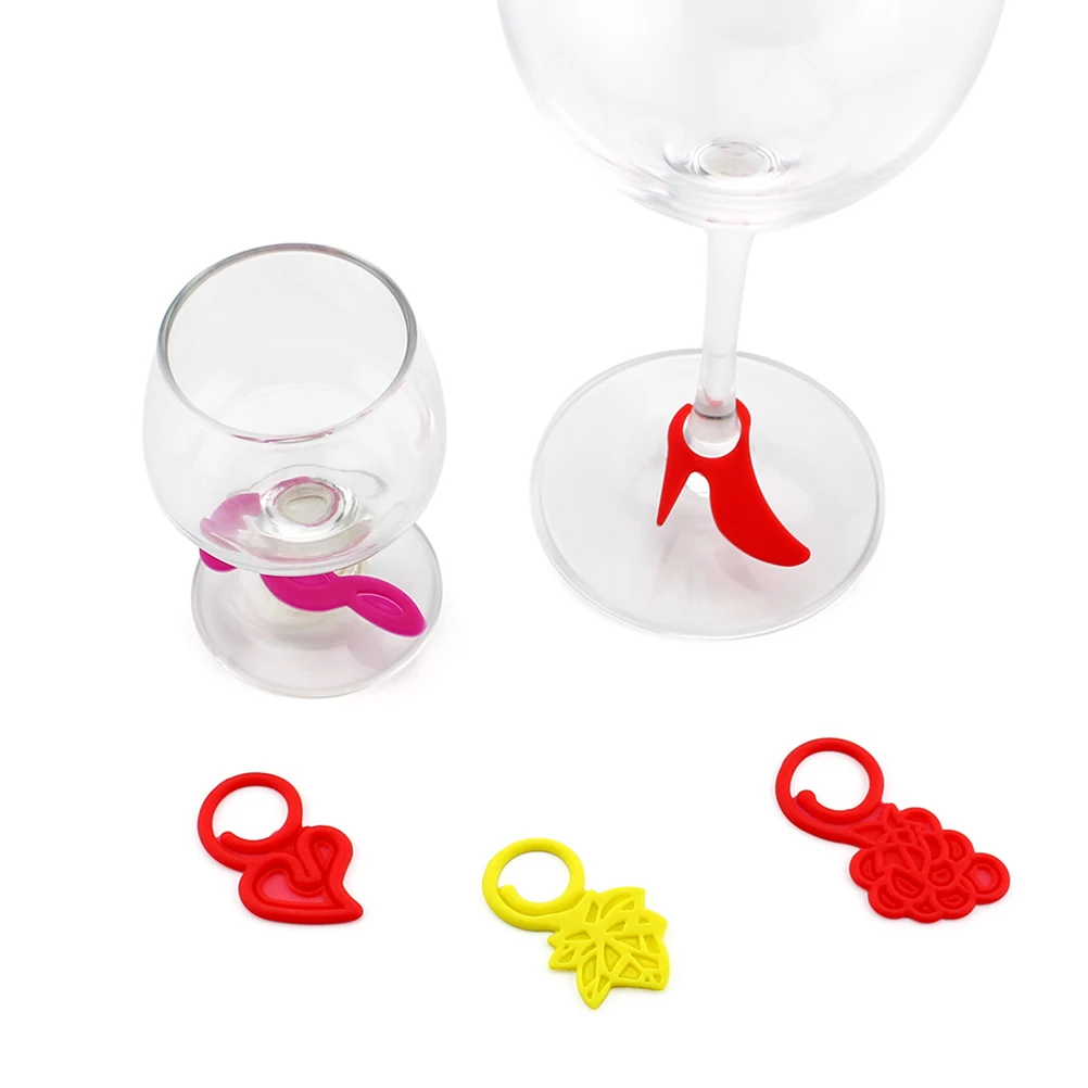 

24pcs Wine Glass Labels Silicone Suction Cup Markers Reusable Party Glassware Identifier Drink Recognizer Tools For Wine Cups