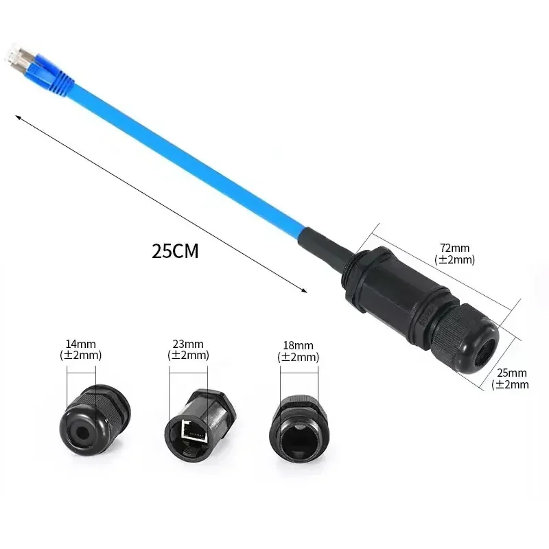 مقاوم للماء موصل شبكة RJ45 M16/20/22 Cat5e درع جيجابت إيثرنت خط RJ45 تيار مستمر كريستال رئيس في الهواء الطلق IP68 AP صندوق وصلات #5