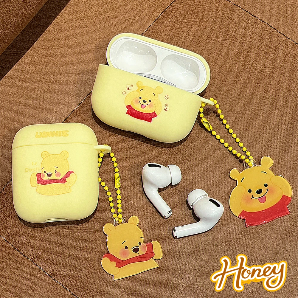 For Airpods 4 2 3 1 Generation Cute Winnie Bear Earphone Case for Airpod Pro Pro2 Soft Silicone Cover Gift For Boyfriend