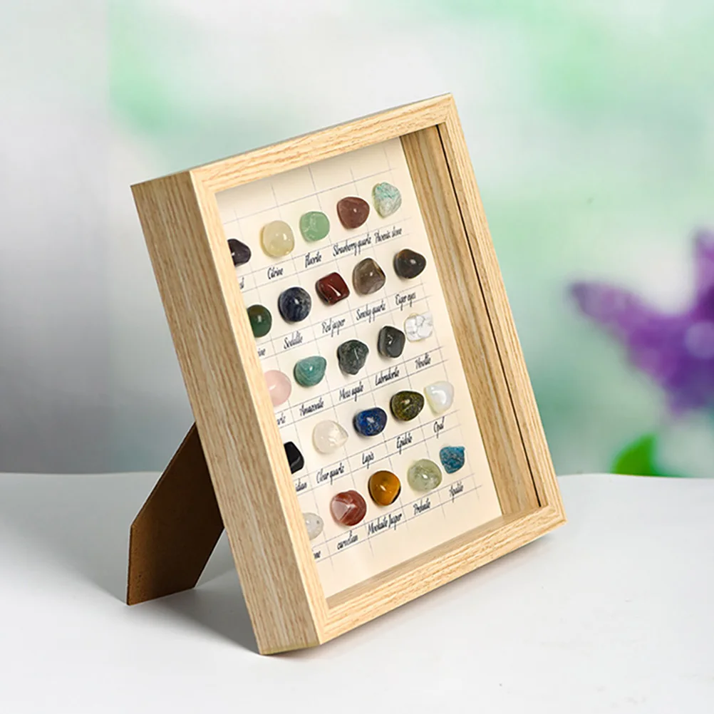 

25 Pieces Colorful Tumbled Stone Photo Frames Decorative Irregular Crystal naments Desktop Minerals Collection Home Accessories