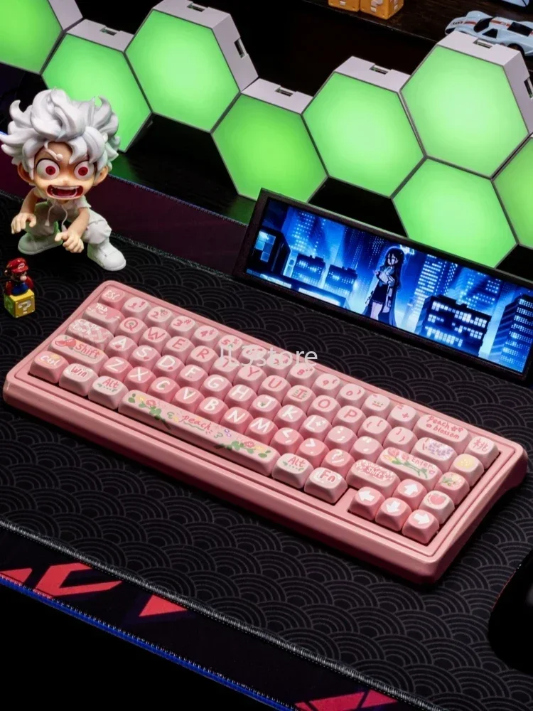 MOA/Original Height Keycap PBT Five-Sided Sublimation Pink Keycap Mechanical Keyboard