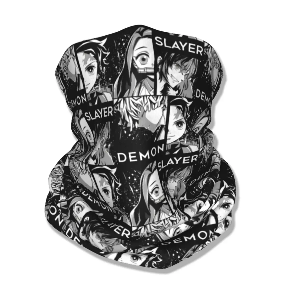 Anime Demon Slayers Bandana Neck Cover Printed Japanese Nezuko Wrap Scarf Multifunctional Headband Hiking for Men Women Washable