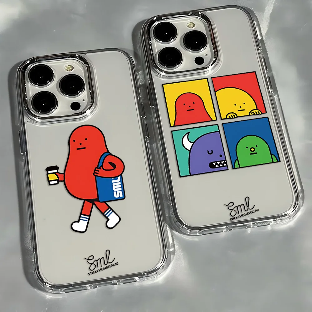 Корейский милый чехол для телефона «Маленький монстр» для Google Pixel 10 9 8 7 8A 9A XL Pro 4G 5G, прозрачная мягкая силиконовая задняя крышка из ТПУ
