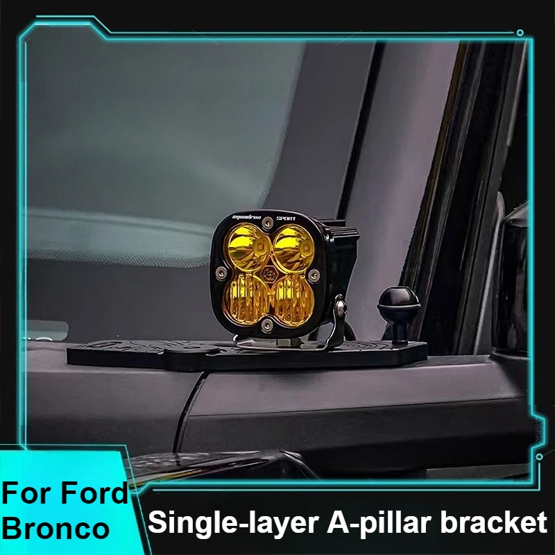 

For Ford Bronco 2021-2025 Multifunctional A-pillar Spotlight Bracket Single-layer Expansion Auxiliary Light Mount Accessory