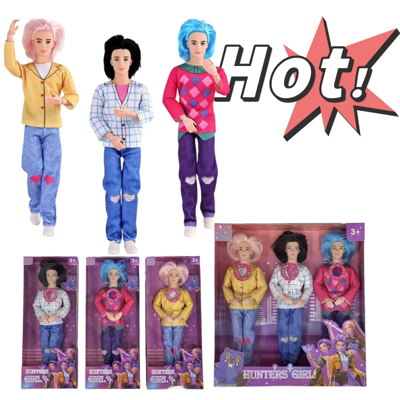 

NEW Kpop Girl And Boy Doll Toy With Light and Music Saja Boys Theme Song 11 joints 11.5 inches For FAN Gifts