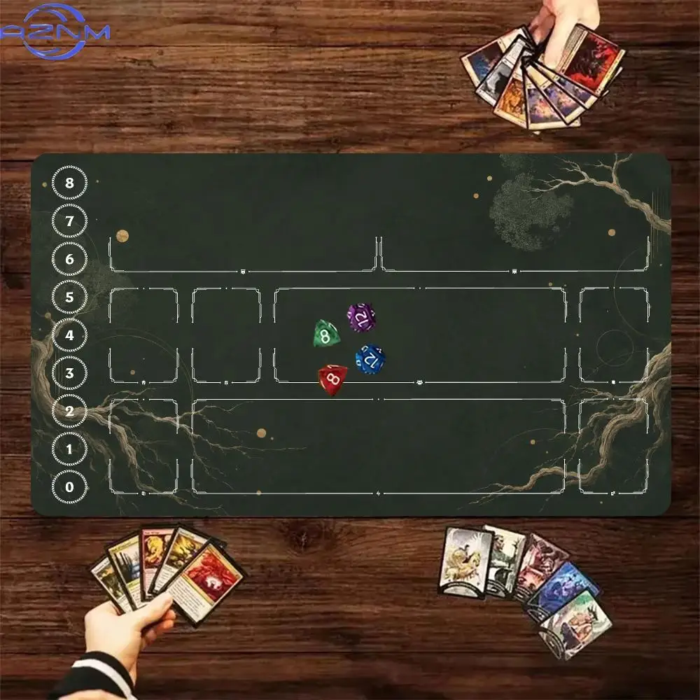 Large Card Gaming Mouse Pad Dark Green Zone  Playmat Anti-Slip Rubber Deskmat Office Desk Accessories Stitched Edges Game Mat