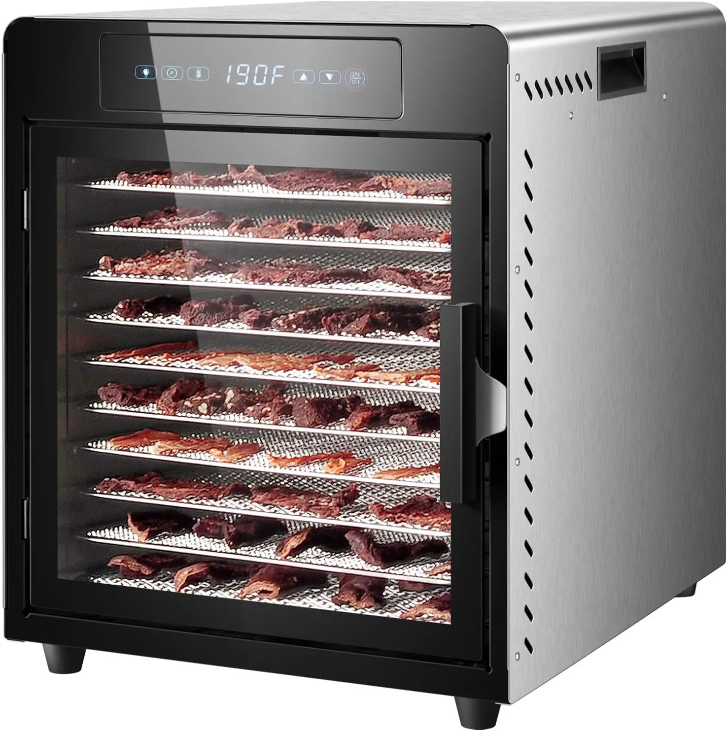 

Food Dehydrator 800 Watt Fresh Drying Machine Dehydrated Dryer with Adjustable 190°F Temperature Control/ 24H Timer