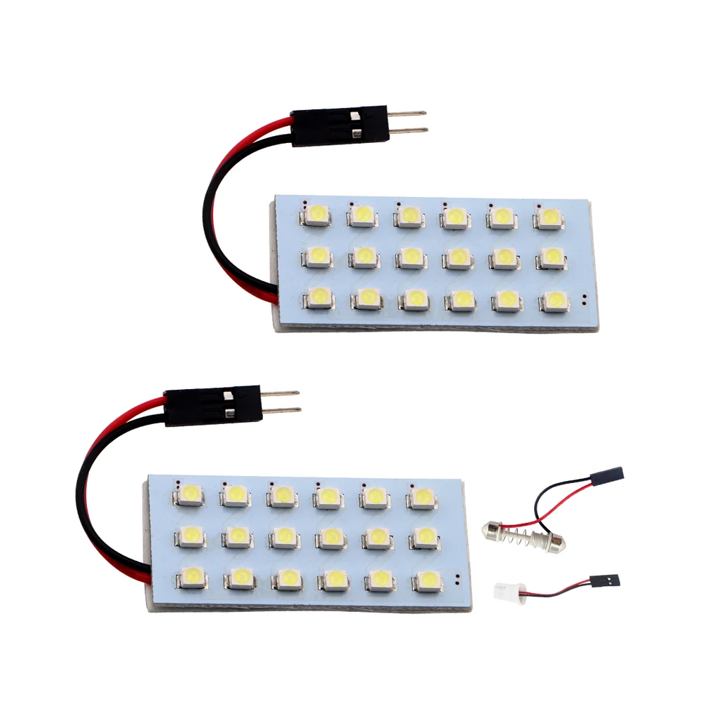 YSY 2pcs White LED Panel 18SMD 1210 Car Vehicle Interior Dome Lights Lamp Bulb Festoon Indicator Lighting