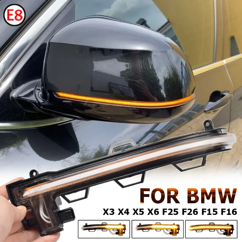 For BMW X3 F25 X4 F26 X5 F15 X6 F16 2014-2018 Dynamic LED Turn Signal Lights Rearview Mirror Indicator Blinker Repeater