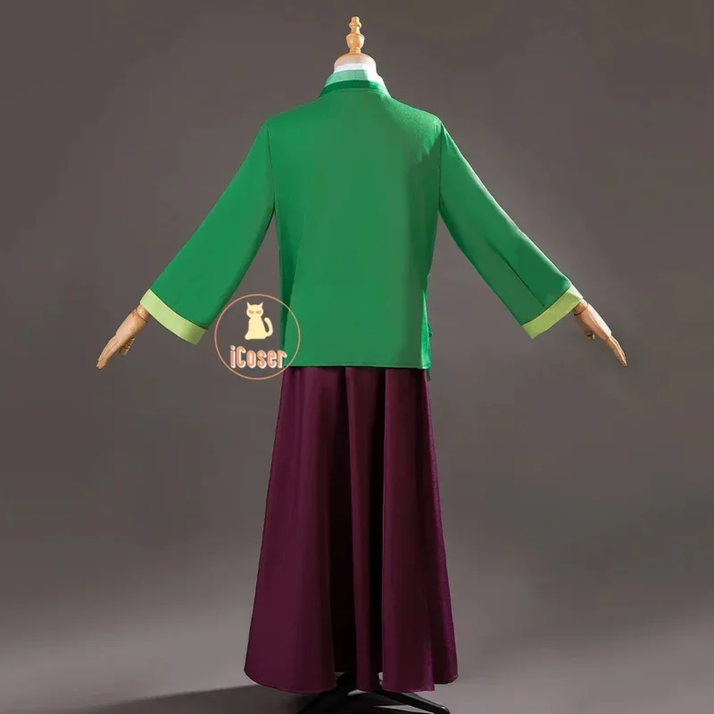 Maomao コスプレ衣装ウィッグアニメ薬屋日記グリーントップ紫スカート制服薬屋の一人ごとハロウィン女性
