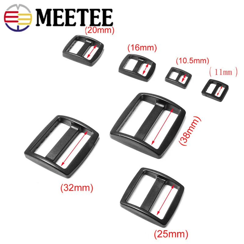 25Pcs 10-38mm Plastic Bag Strap Buckles Tri-Glide Slider Adjustable Clasp For Webbing Dog Collar DIY Luggage Sewing Accessories