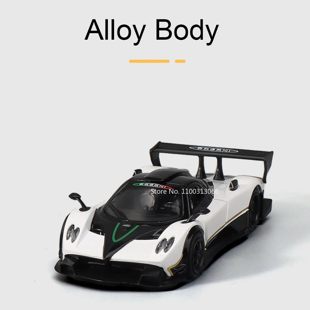 1:32 Pagani Zonda R Huayra BC‌ Alloy Model Cars Toy Doors Opened Miniature Sports Car Wheel Pull Back Vehicle Boys Festival Gift