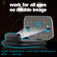 C1 Car Navigation Projection HUD Head-Up Display OBD2+GPS Car Projector Speedometer /Water Temperature /Voltage/RPM Alarm