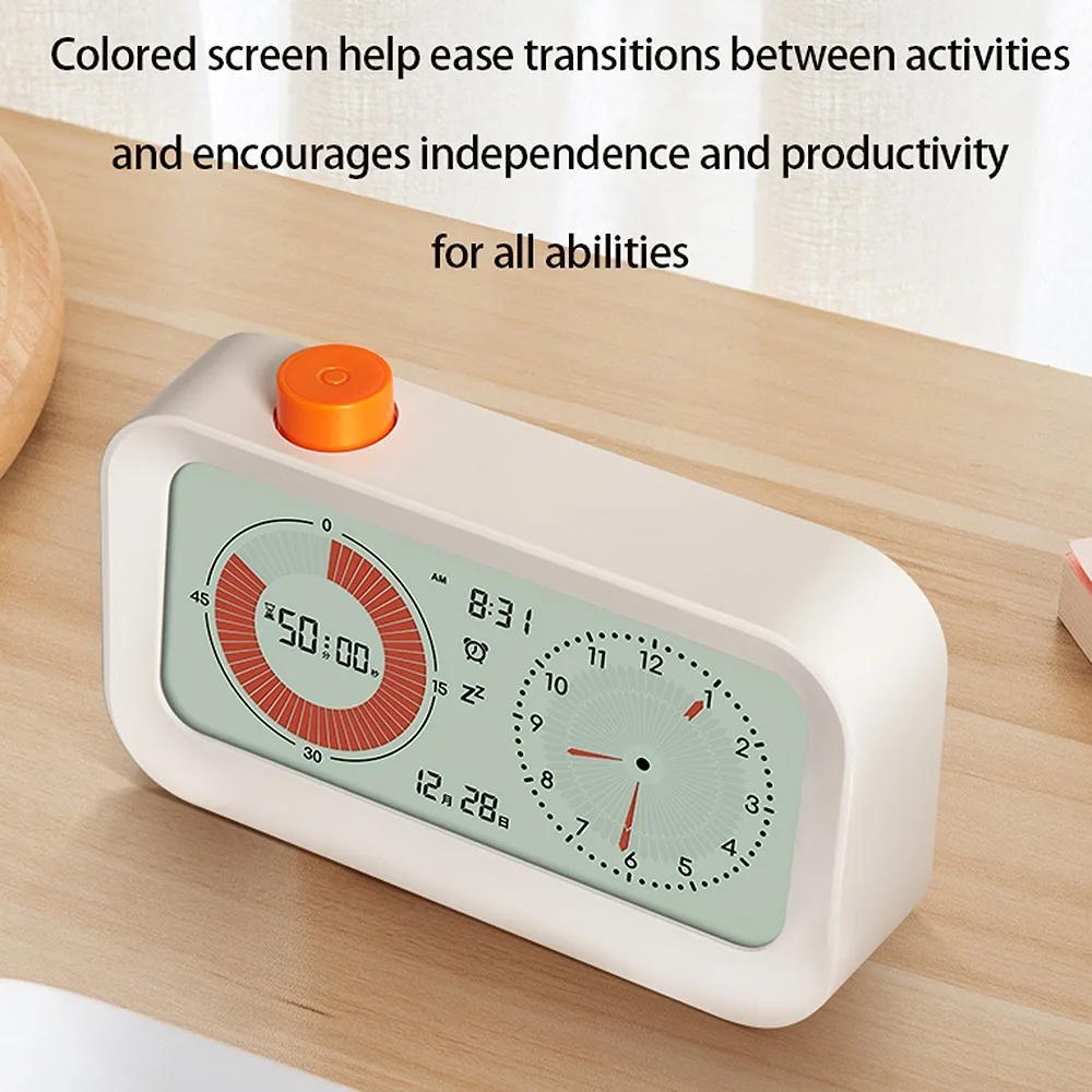 ABS Visual Timer Alarm Calendar Display Count Up/Down Function Productivity Timer Battery Operated Sound Reminder Timer Clock