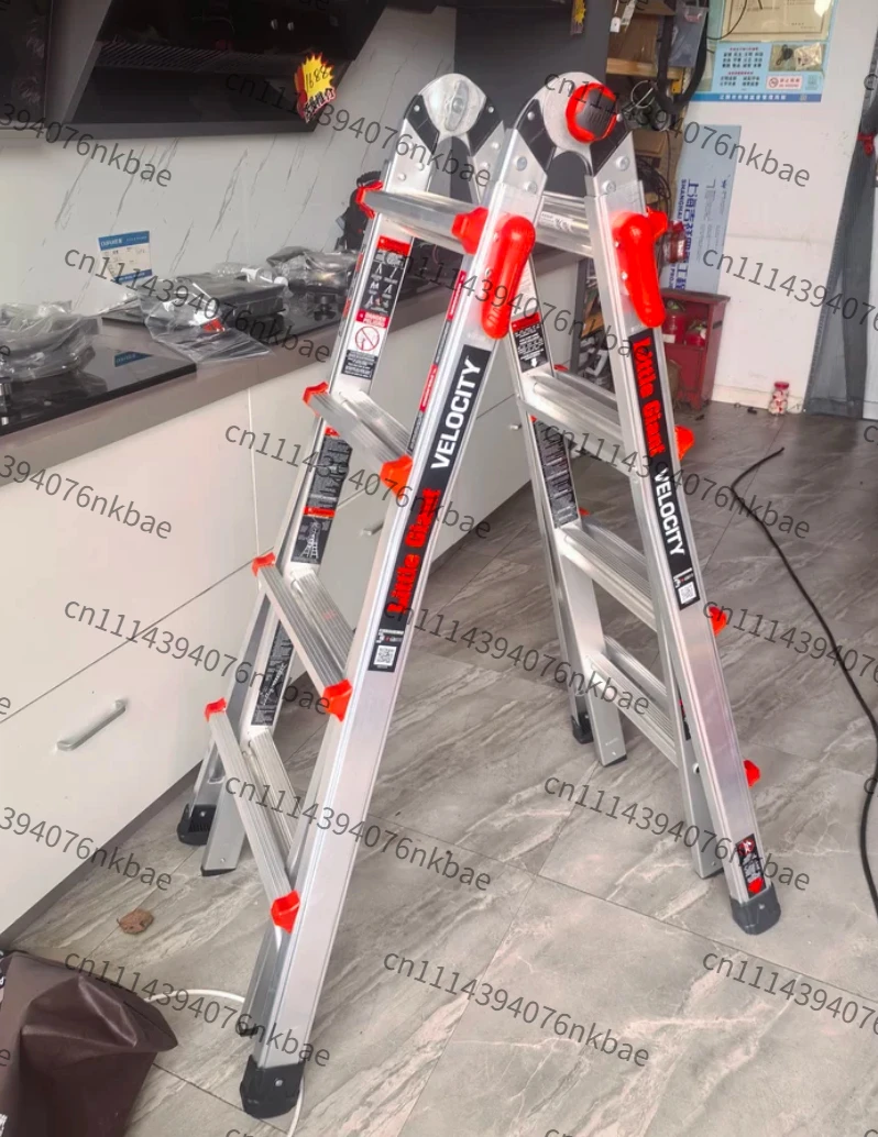 Folding Telescopic Herringbone Step Ladder, Thickened Multipurpose Climbing Ladder for Home Outdoor Engineering Construction Use