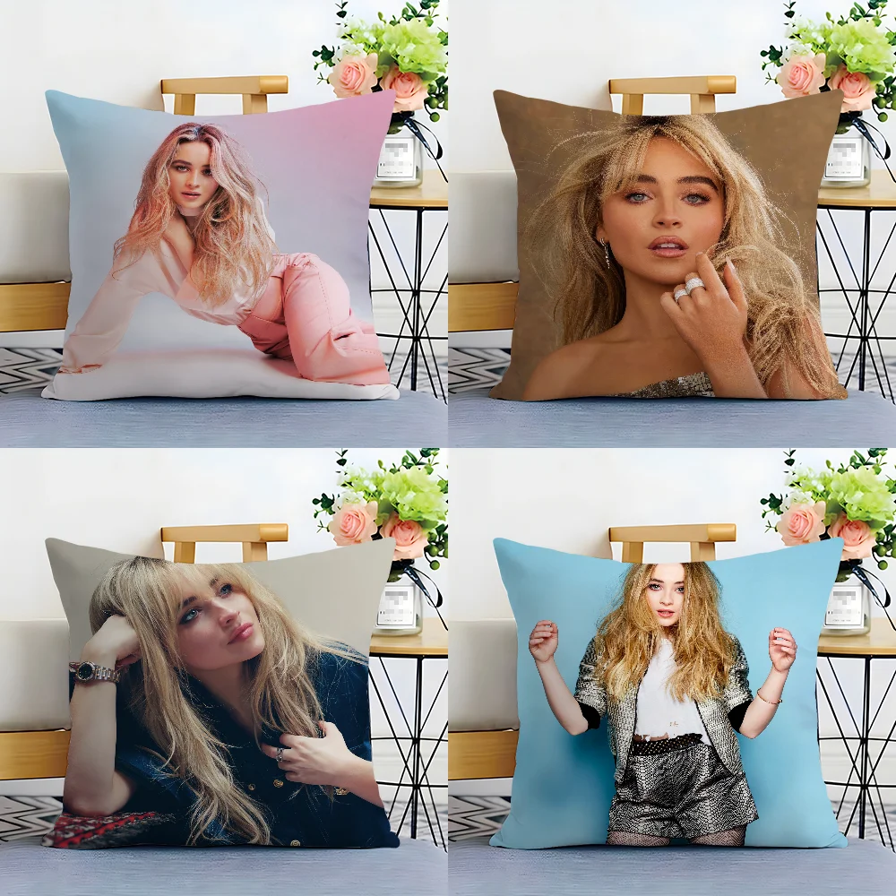 S-Sabrina C-Carpenter Pillow Case Plush Fabric Soft  Pillowcase Double Sided Print Cushion Cover Household Gifts