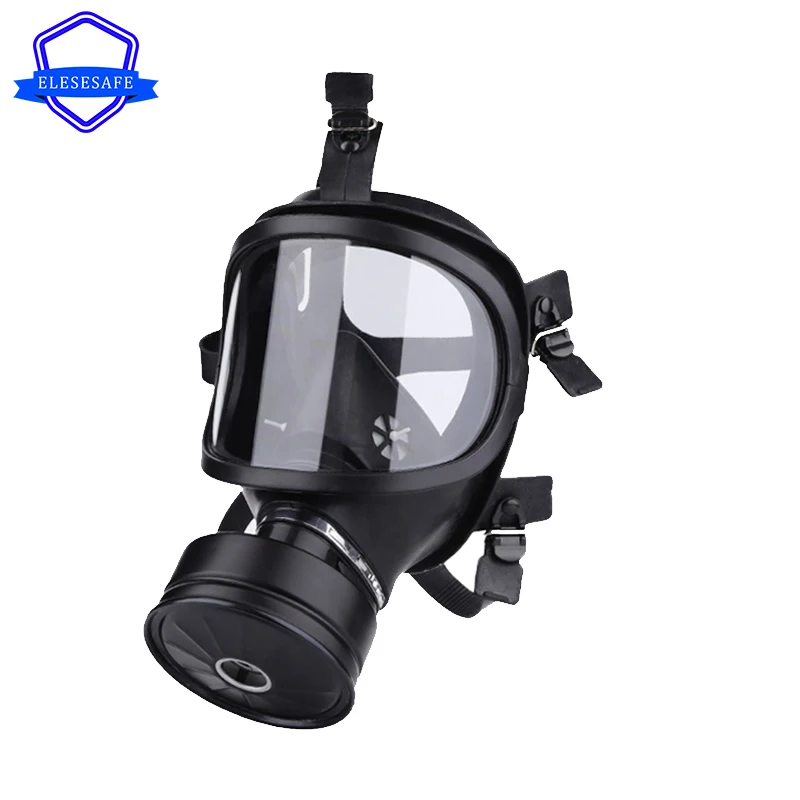 Black MF14 Full Face Gas Mask Military Chemical Respirator Natural Rubber For Painting Spraying Welding Work Safety Protection