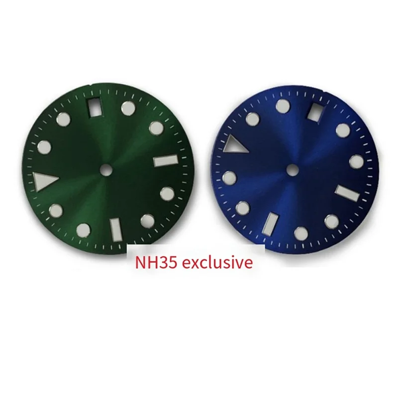 HFES NH35 시계 다이얼 29Mm 태양 패턴 다이얼 일본 NH35 무브먼트 시계 예비 부품 액세서리 녹색에 대한 녹색 Luminousdial