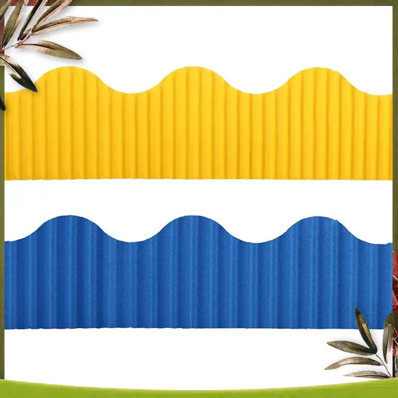 Picture 5: New-4 Rolls Bulletin Board Borders Scalloped Border Decoration Background Paper For Decorative Borders (Yellow And Blue)
