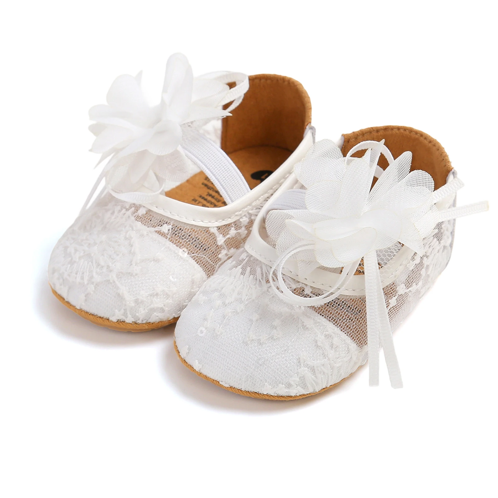 

Baby Girl Mary Jane Shoes Flower Close Toe Non-slip Soft Sole Walking Shoes Cute Princess Shoes