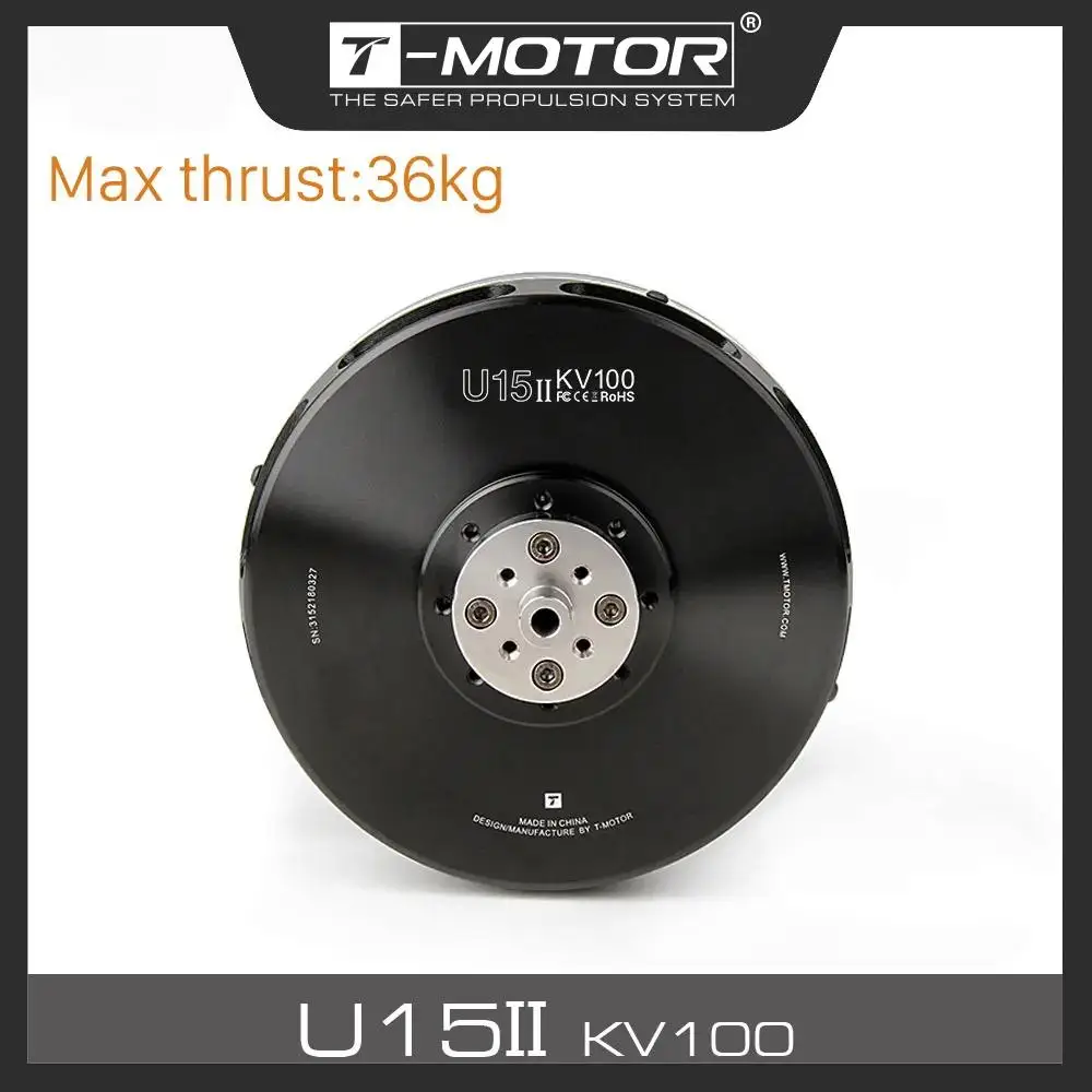 T-MOTOR U15II KV80/KV100 Heavy Duty Motor Outrunner Waterproof 12-24S Brushless Motor for manned uav giant multi-copter drone