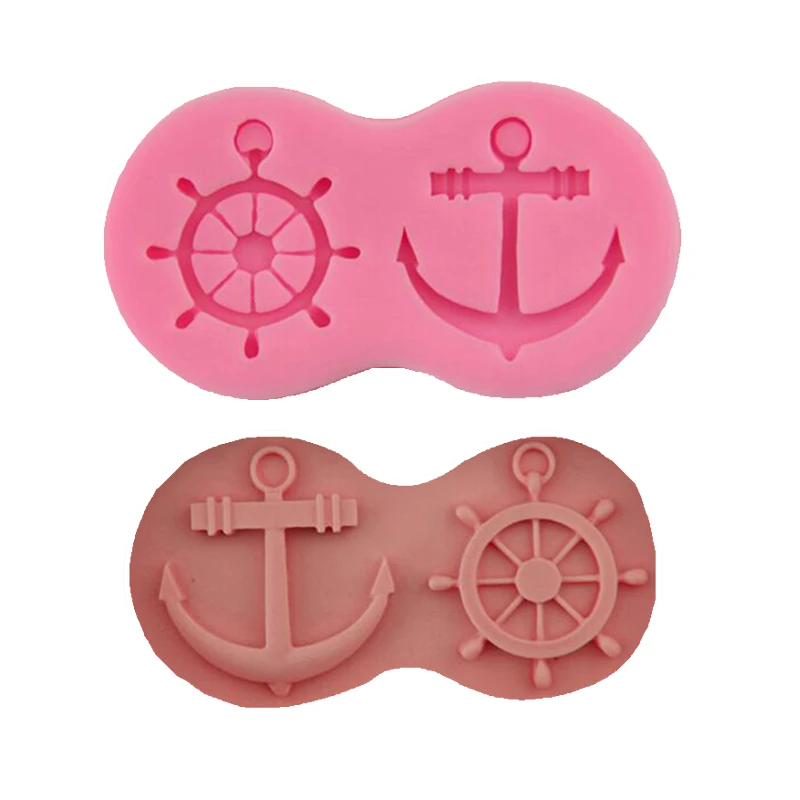 Rudder And Anchor Silicone Mold Chocolate Fudge Cake Decorative Fontaine Sailor Sailboat Form Cookies Baking