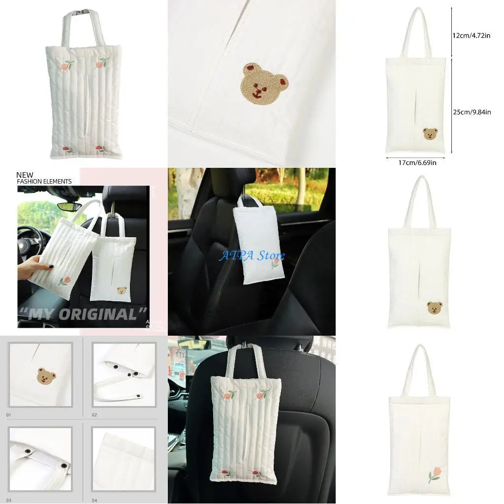 

U13C Hanging Soft Tissue Holder for Paper Tissue Clip Storage Directly Mount Strap