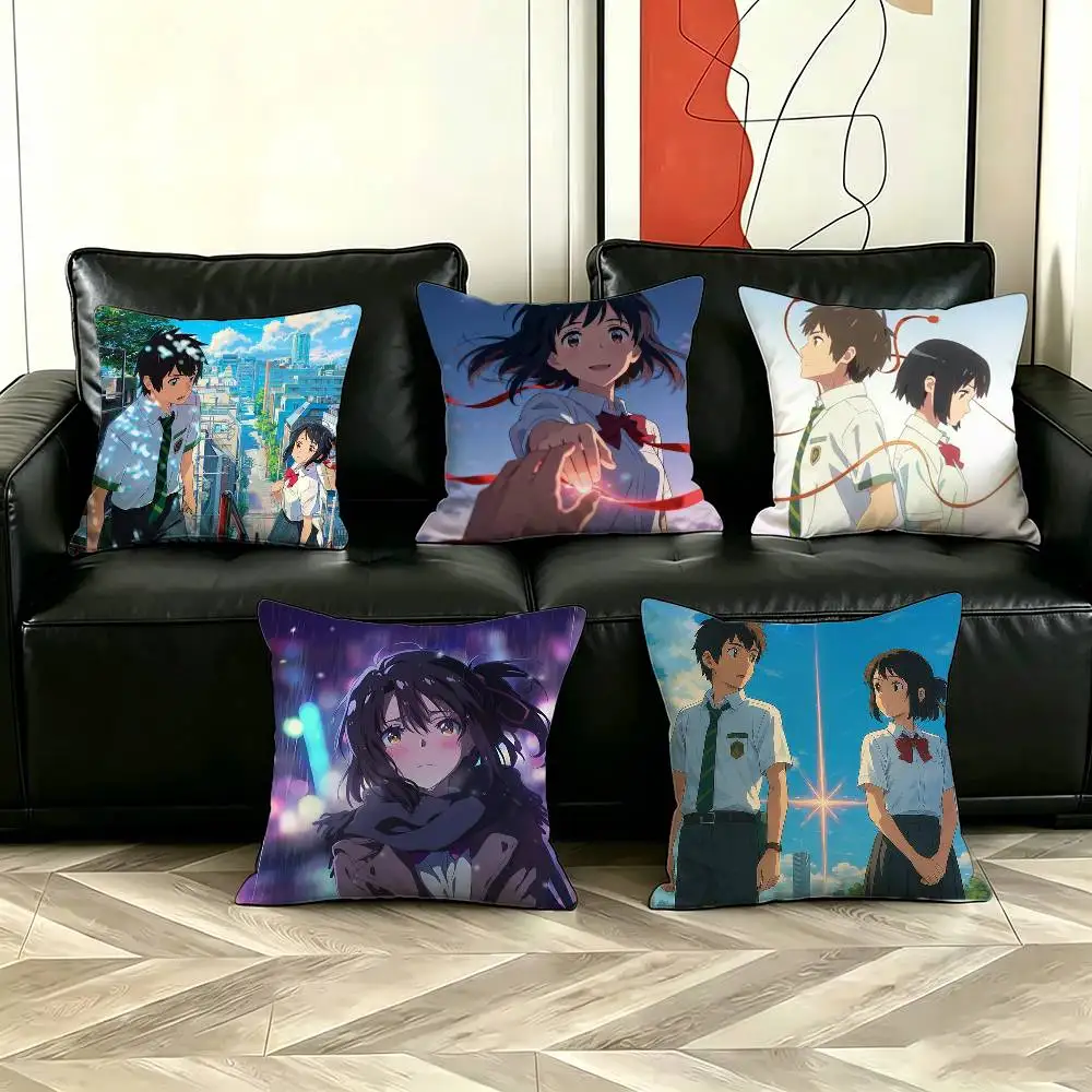 

Classic Anime Your Name Pillow Case for Sofa Living Room Home office Decor Protective Cover