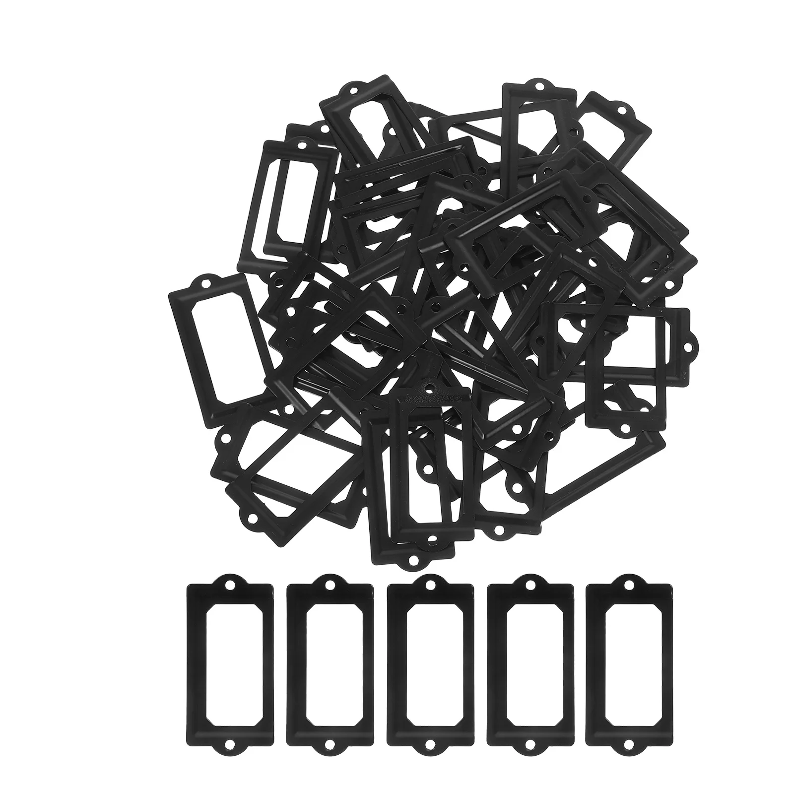 50 set Metal Clips Iron Drawer Label Holder For File Cabinet Storage Organizer Library Card Tag Frame Office Drawer