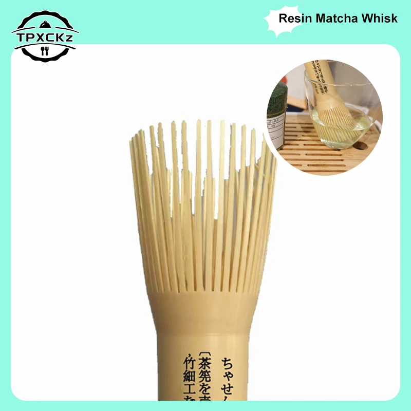 Resin Matcha Whisk Reusable Long Handle Green Tea Powder Whisk Tranditional Matcha Green Tea Brushes Tea Set Accessories