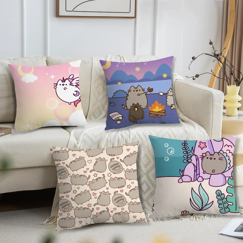 Pusheens cushion cover For Home Bedroom Room Decoration Living Room Sofa Pillow Cartoon Case Suitable