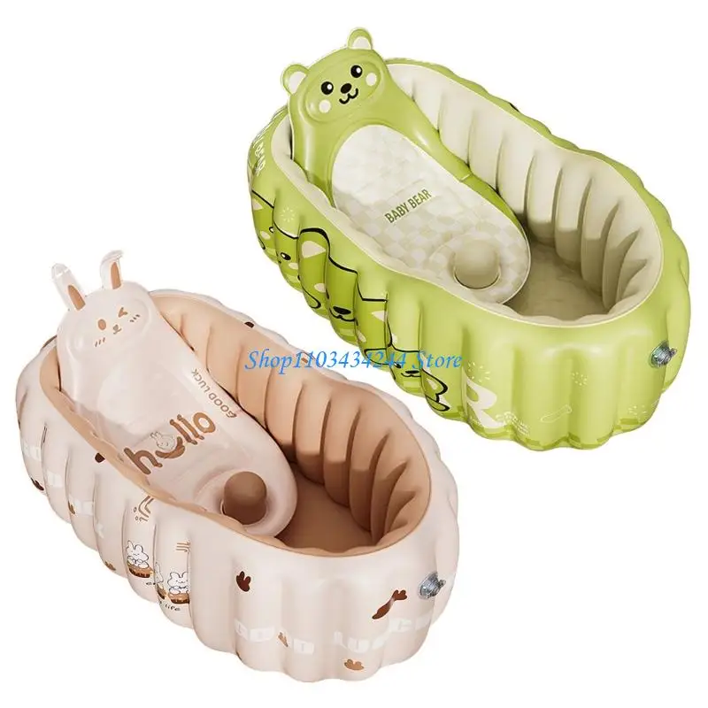 Upgrades PVC Baby Bathing Tub Not Slip Bottom Stable Structure for Newborns