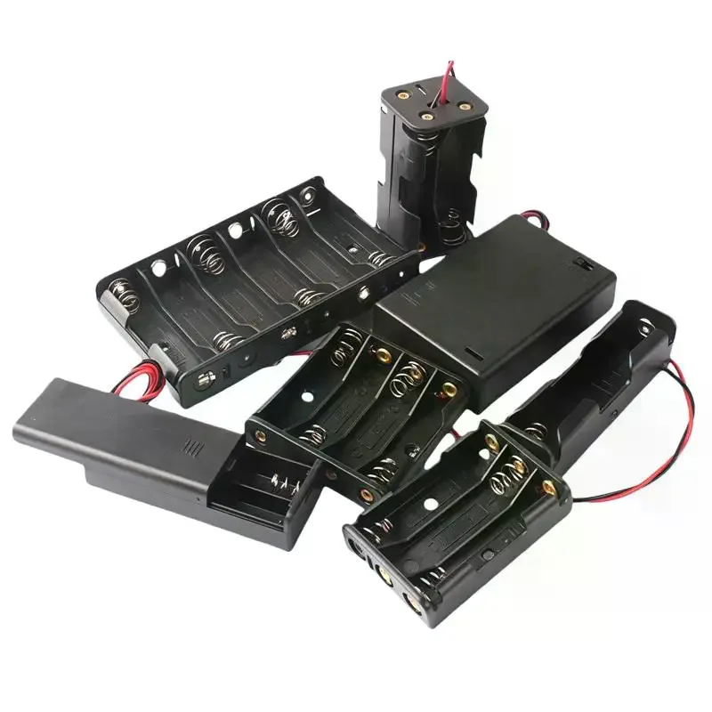 1/3Pcs AA Battery Holder Storage Case Box With Switch And Cover For AA Batteries Standard Container 1 2 3 4 6 8 Slots
