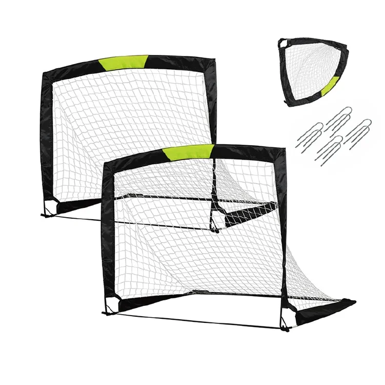 2 PCS  a set usa pop up in second soccer goal 4 X 3 Feet kids soccer for backyard outdoor portable soccer goal for toddlers