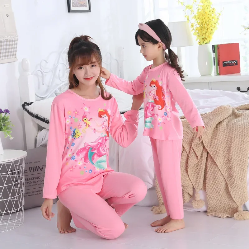 Princess Autumn Frozen Anna Elsa Mickey Pajamas Kids Girls Clothes Set Pyjamas Cartoon Sleepwear Spring Outfits Toddler Pajamas