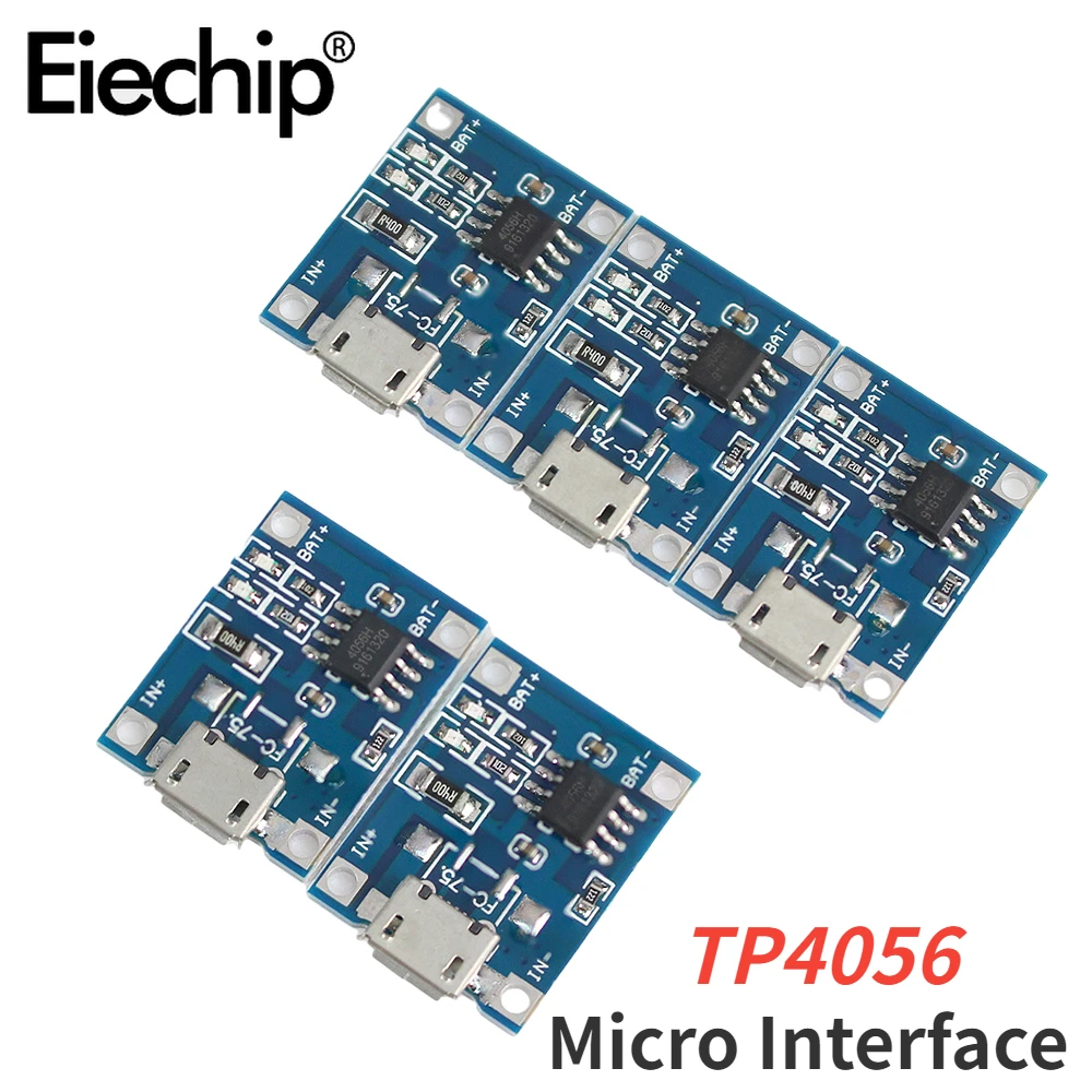 5PCS  Micro TP4056+ Protection Dual Function 5V 1A Micro USB 18650 Lithium Battery Charging Board Charger Module