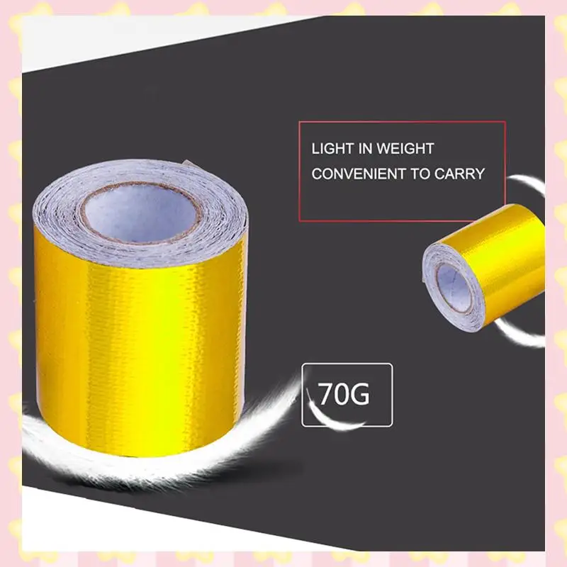 

AB51 5X Reflect A Gold Thermal Tape Air Intake Heat Insulation Shield Wrap Reflective Heat Barrier Self Adhesive Engine