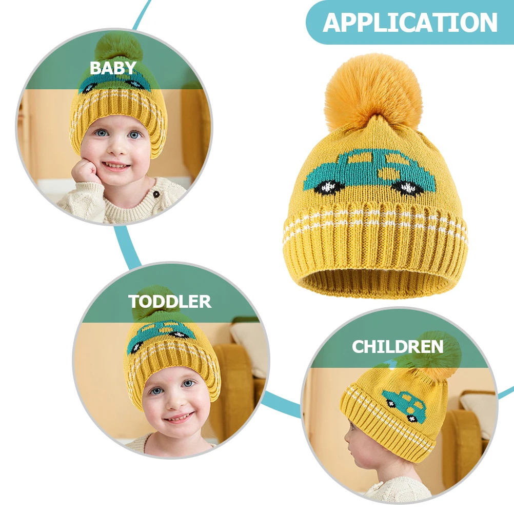 

Cartoon Knitted Baby Warm Ear Warmer For Infant Toddler Kids Soft Newborn Winter Hat Boys Girls Warm Knit Headwear Safe Skin