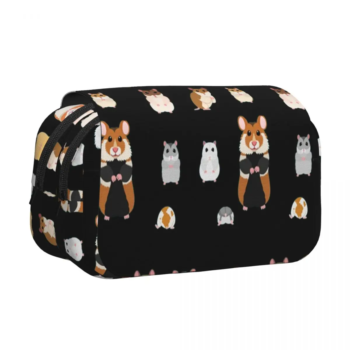 Hamster Breeds Syrian Hamster Pencil Case Pencil Pouch Hard Shell Leather Big Capacity Pen Box Pencil Bag for Boy Girl School