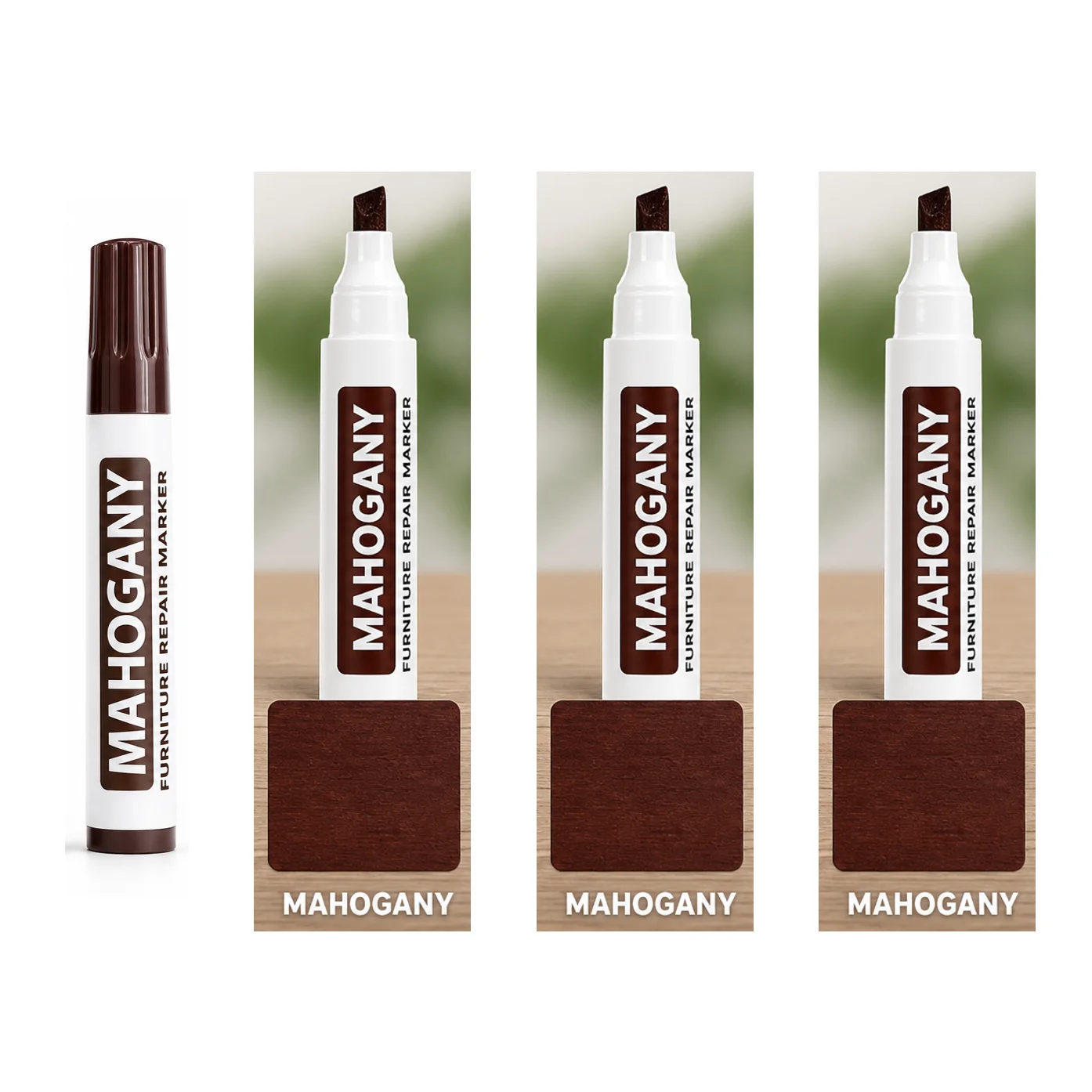 3/6pcs Magic Furniture Repair Marker Pens - Chisel Tip MAHOGANY Color Wood Scratch Markers