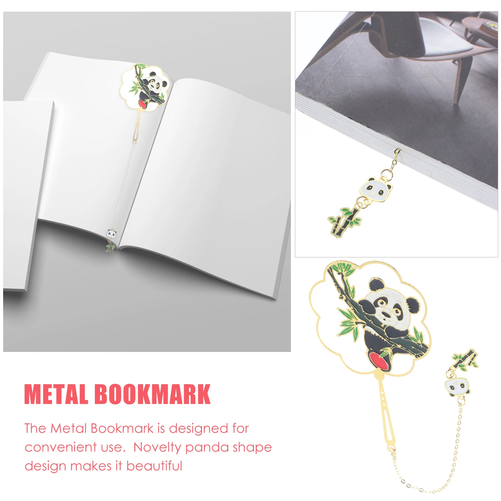 

Cute Panda Metal Bookmark Portable Book Reading Mark Small Elegant Novelty Decorative Gift for Graduation Season