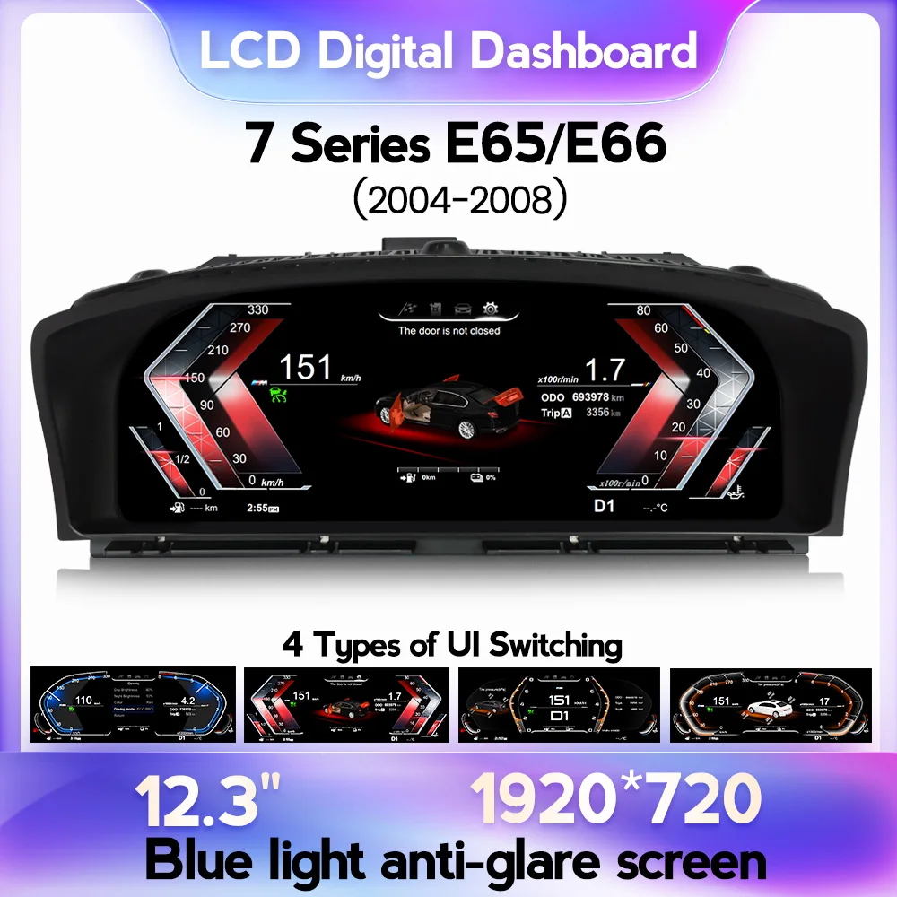 

Car LCD Digital Dashboard Display Panel For BMW 7 Series E65 E66 2006-2008 Car Gauge Sets Car Dash Panels Upgrade Linux System