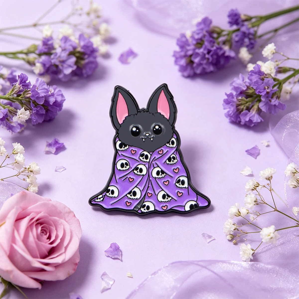 Niedliche Fledermaus-Emaille-Anstecknadel, Skelett-Brosche, Anstecknadeln, Reversnadeln, Abzeichen für Rucksack, Kleidung, Accessoires, Halloween-Schmuck, Geschenk für Feiertage – Detail 4