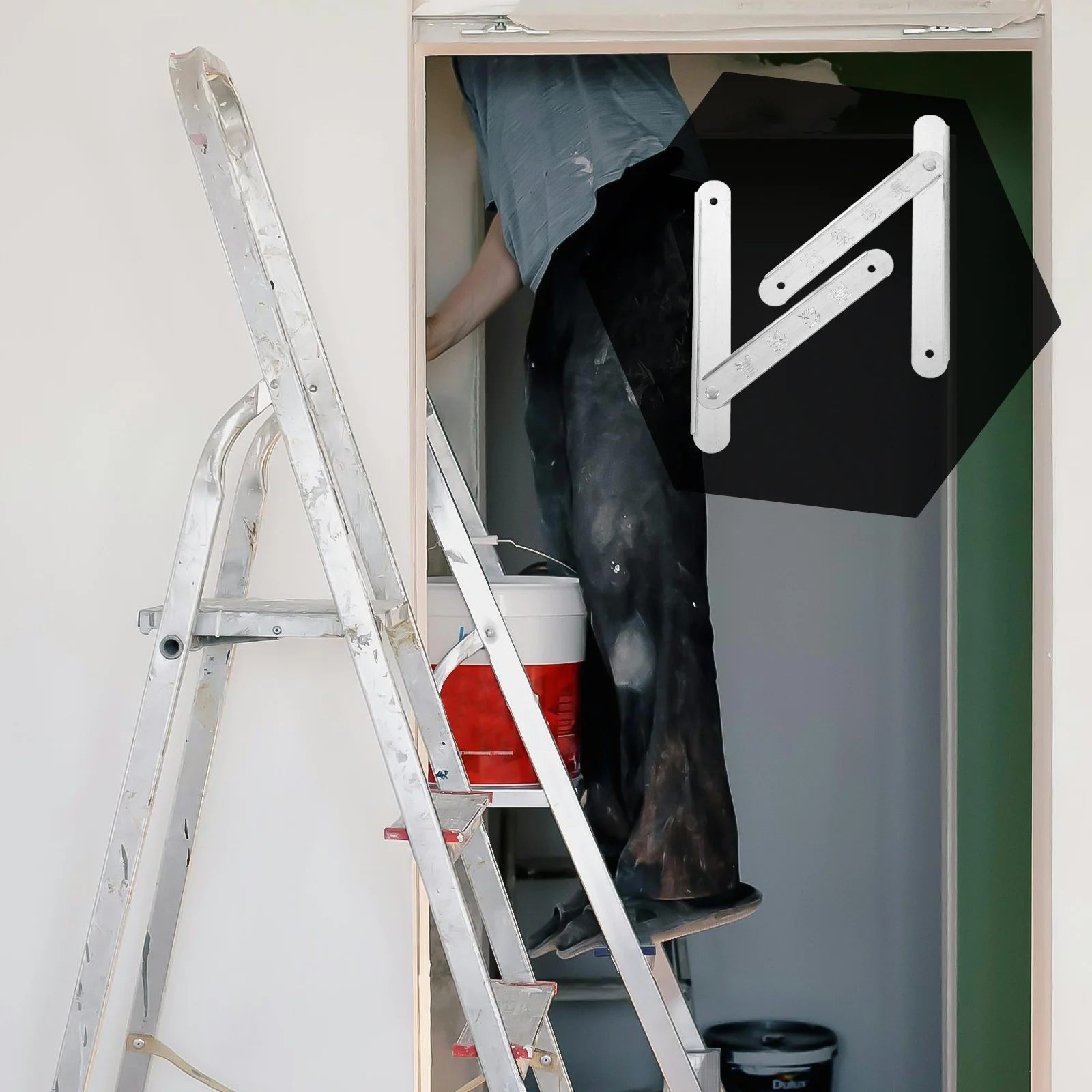 2 Pcs Aluminum Extrusion Hinge Attic Stairs Replacement Parts Folding Step Ladder Hinges