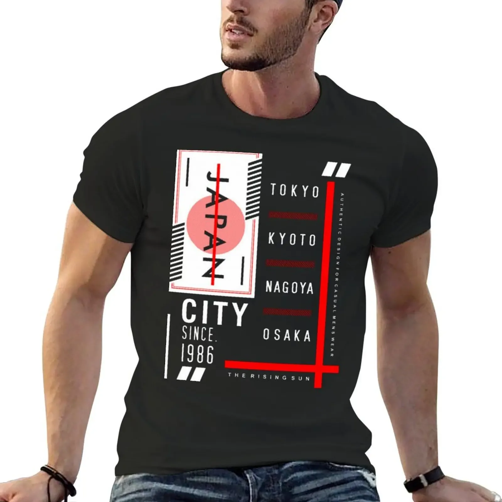 

tokyo, Hiroshima, japan, red, black, white, america, country, island, ditro, ocean, white red, flag T-Shirt