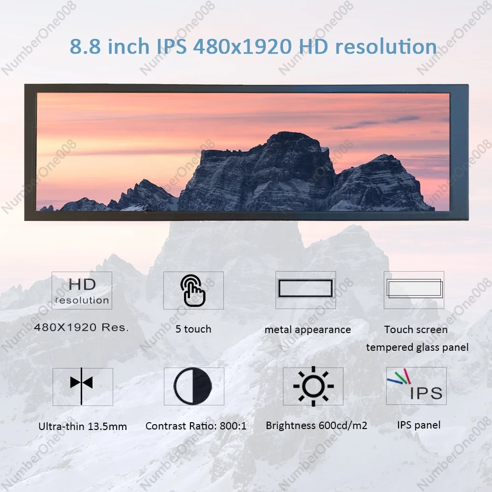 8.8 Inch Stretched Bar Sub Panel  Interface HD-MI USB Driver Board for  LCD Tv Display Gaming PC