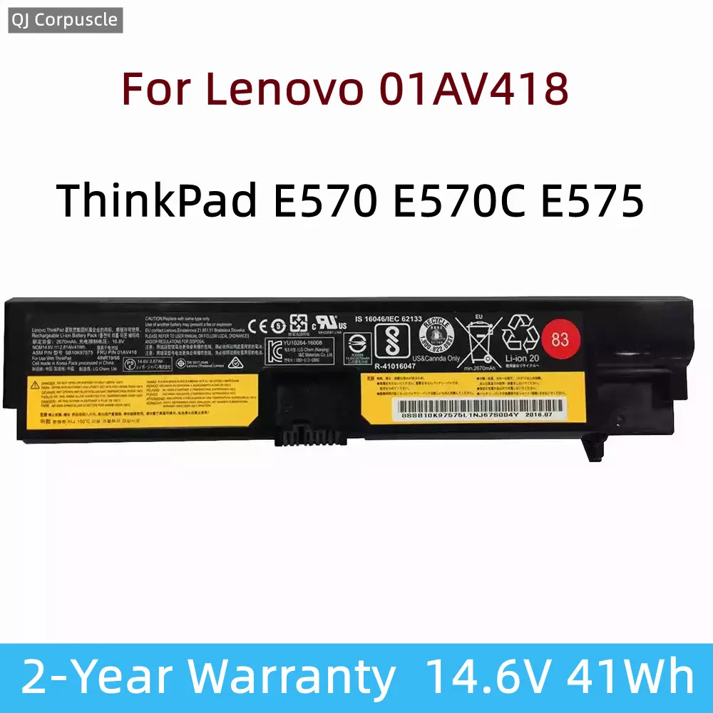 New Original 01AV418 Laptop Battery For Lenovo ThinkPad E570 E570C E575 Series 01AV417 01AV416 SB10K97574 SB10K97575 SB10K97571