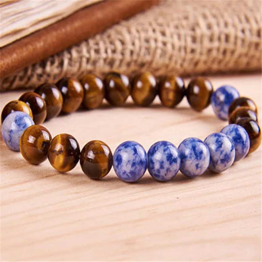 

8mm Alabaster Buddhist Bead Bracelet Cuff Bangle Ethnic Unisex Semi-Precious Stones Chain Prayer