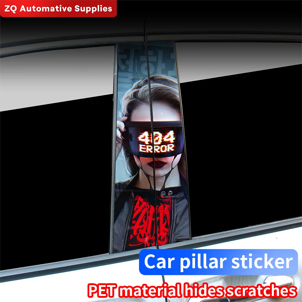 

Cyberpunk Beauty Car Stickers Car B-pillar Vinyl Decals Waterproof Auto Center Pillar Sticker Cover Scratches Vehicle Decor